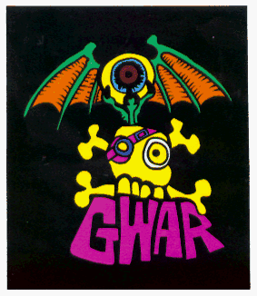 Gwar Logo - Gwar - One Eyed Green Monster Thing with Logo on Black - Sticker ...