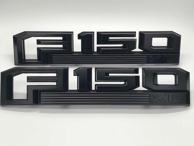 F150 Logo - 2015 2019 Ford F 150 XL Fender Emblem Set Semi Gloss Black