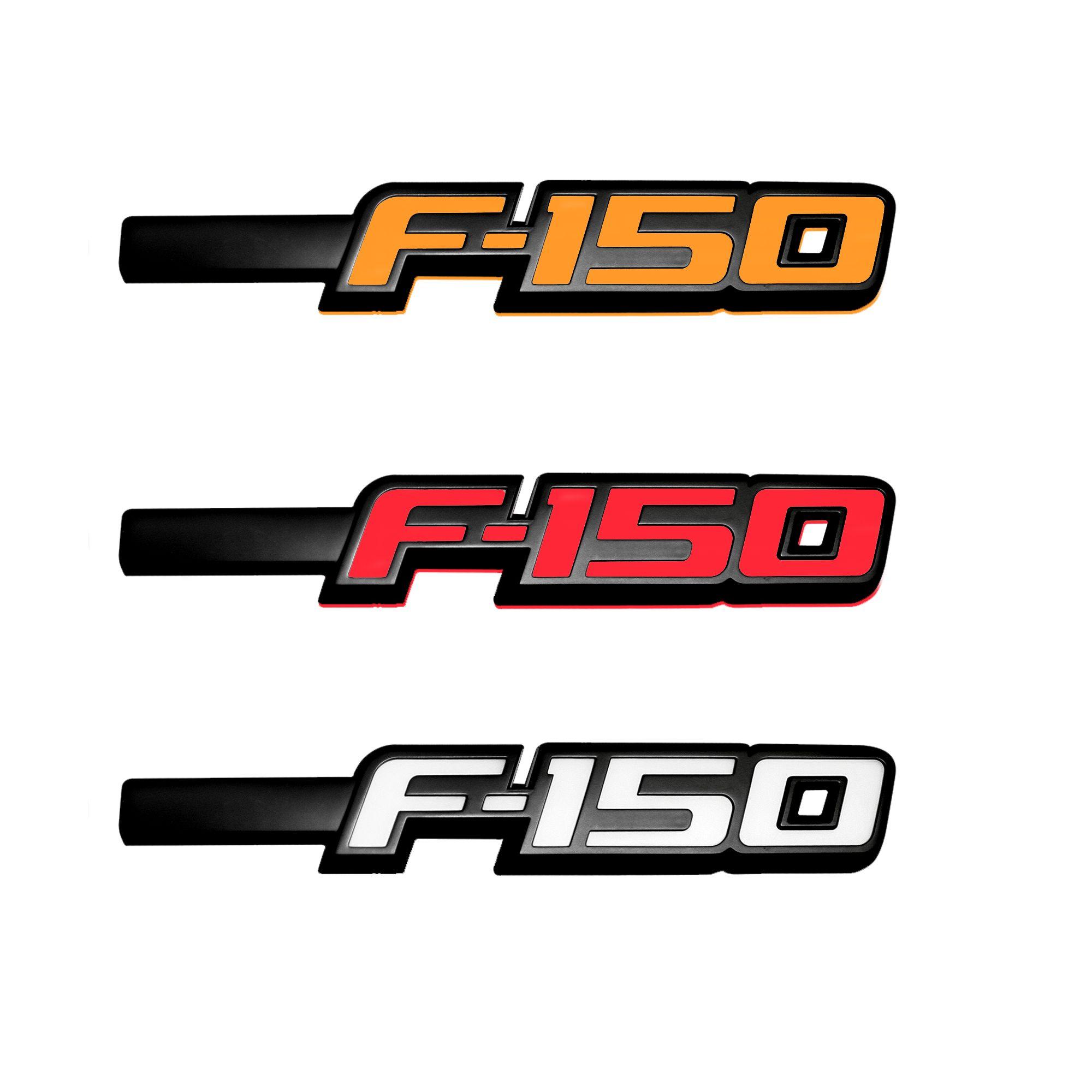 F150 Logo - RECON 264282BK 09 14 Ford F150 Illuminated Emblems 2 Piece Kit Includes Driver & Passenger Side Fender Emblems In Black Chrome In 3