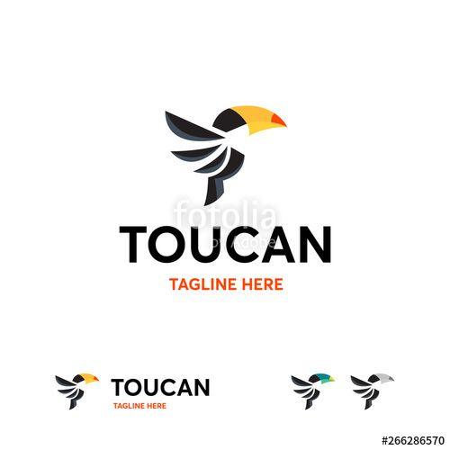Tucan Logo - Flying Toucan logo template, Modern Toucan Logo designs vector