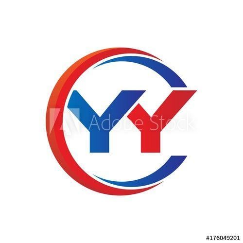 YY Logo - yy logo vector modern initial swoosh circle blue and red this