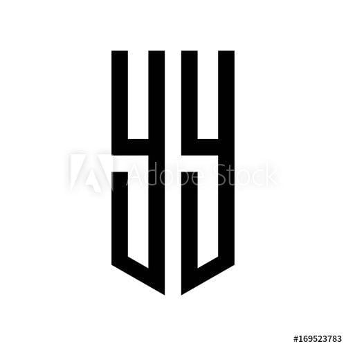 YY Logo - initial letters logo yy black monogram pentagon shield shape