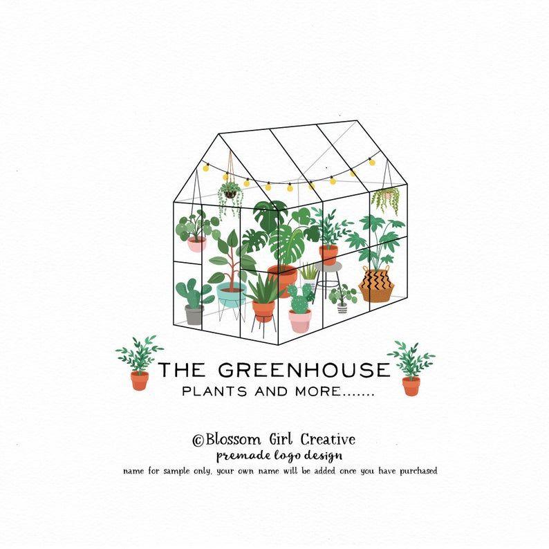 Greenhouse Logo - plant logo greenhouse logo succulents logo cactus logo gardening logo  florist logo floral logo landscape logo premade logo photography logo