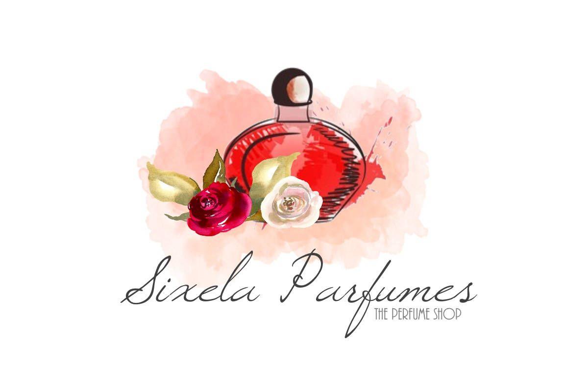 Perfume Logo - Red Perfume Logo, Beauty Logo, Roses Logo, Rose Logo design, Red rose logo,  Watercolor Logo, Splash Logo, Painted Logo, Drawn Logo design