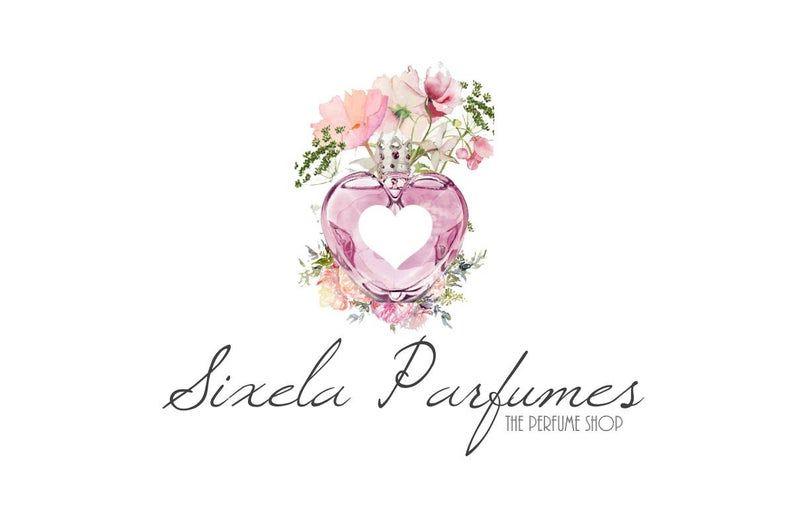 Perfume Logo - Bottle Logo, Perfume Logo, Floral Heart Logo, Heart logo design, Leaves  flowers logo, Pink and Purple, Green and Pink, One of a kind, OOAK