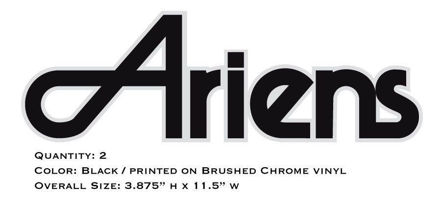 Areins Logo - Ariens Hood Logo Brushed Chrome Decals