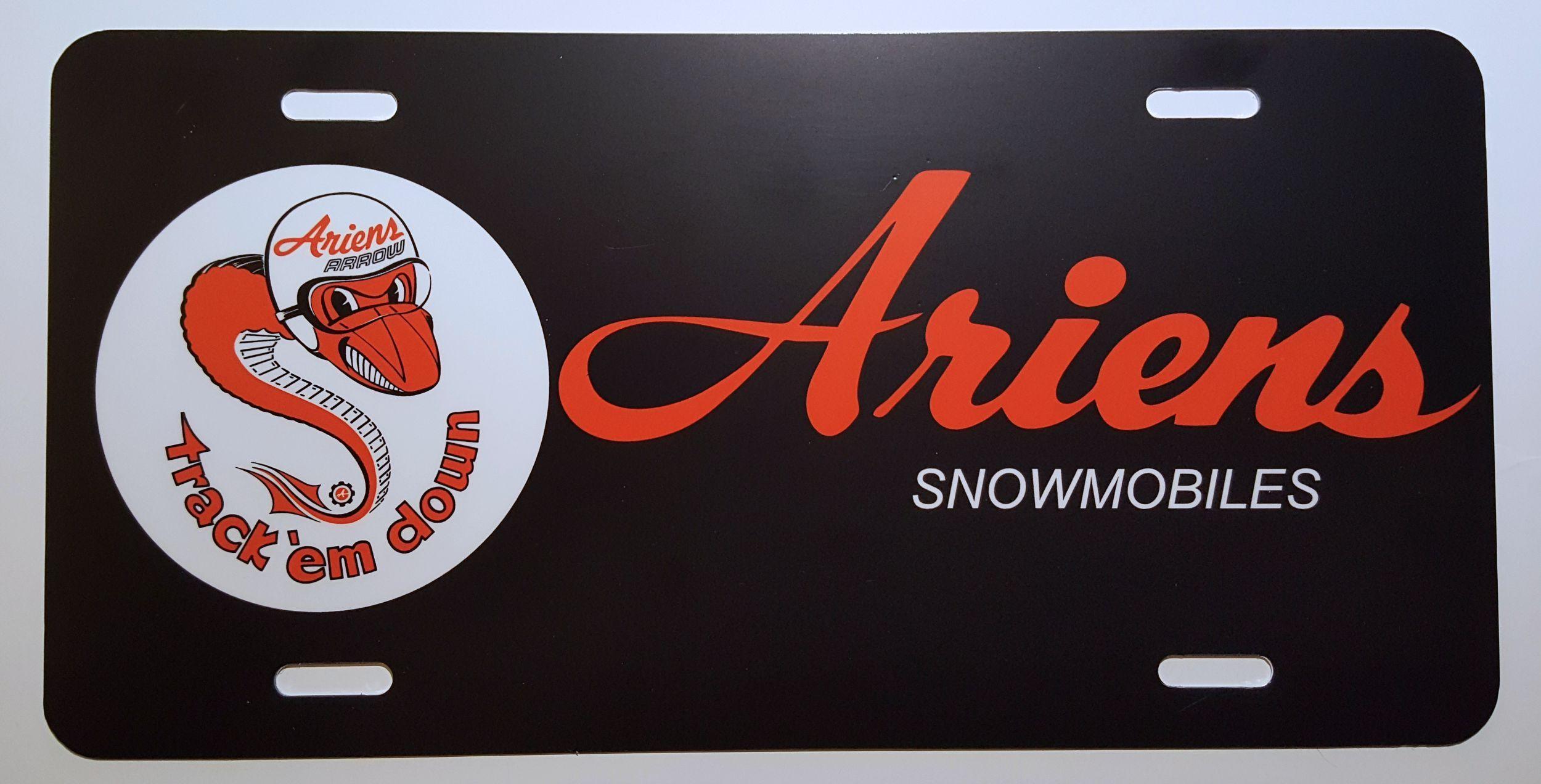 Areins Logo - Ariens Logo Vintage Snowmobile License Plate