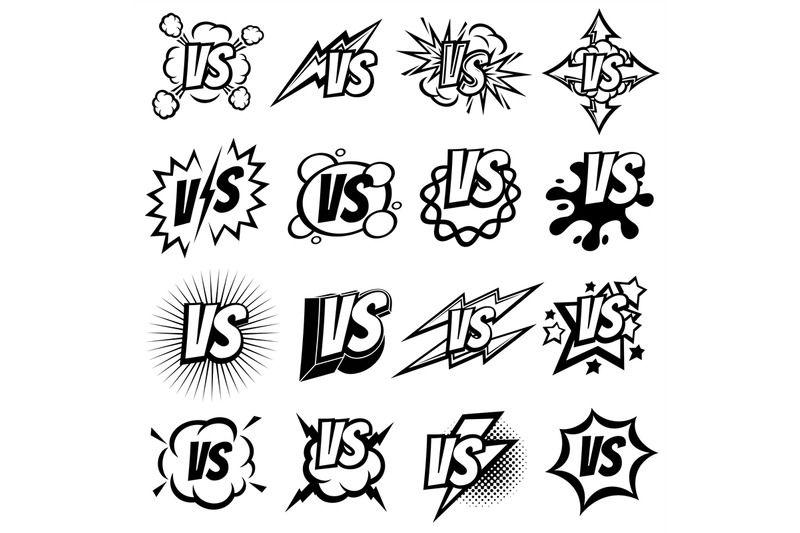 Opposite Logo - Confrontation versus vector signs. Vs opposite isolated logo set By ...