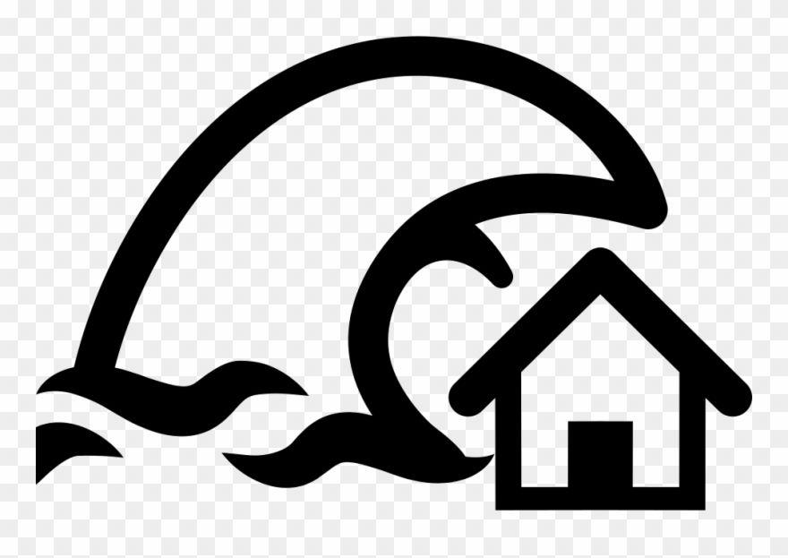 Tsunami Logo - Tsunami Insurance Symbol Of A Home And A Big Ocean - Tsunami Logo ...