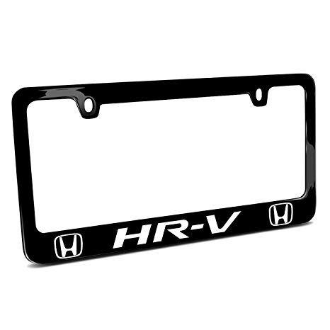 Hr-V Logo - Amazon.com: Honda HR-V Dual Logo Black Metal License Plate Frame ...