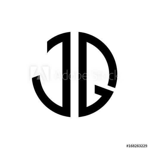 JQ Logo - initial letters logo jq black monogram circle round shape vector ...