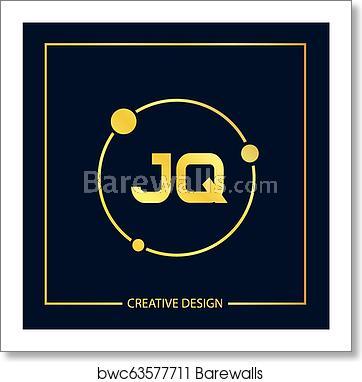 JQ Logo - Initial Letter JQ Logo Template Design Vector Illustration art print poster