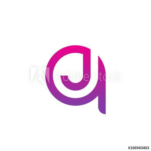 JQ Logo - Initial letter qj, jq, j inside q, linked line circle shape logo ...