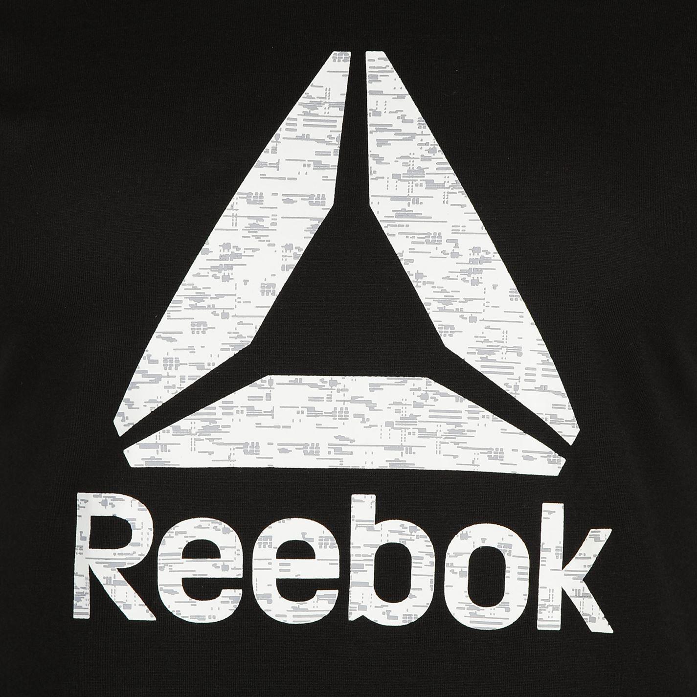 Reebook Logo - Details about Reebok Logo T-Shirt Womens Gymwear Fitness Black/White Gym  Top Tee Tshirt