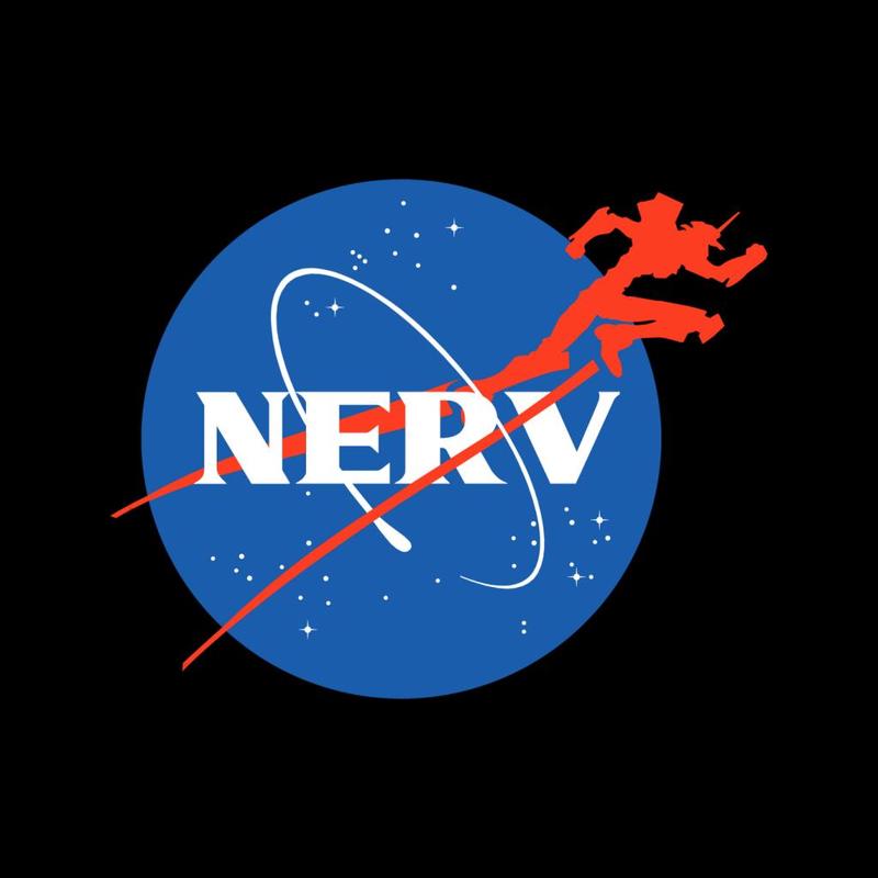 Evangelion Logo - Neon Genesis Evangelion Nerv X Nasa Logo Men's T-Shirt
