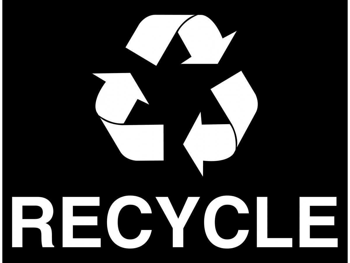 Recylcle Logo - White Mobius Arrow and RECYCLE Decal