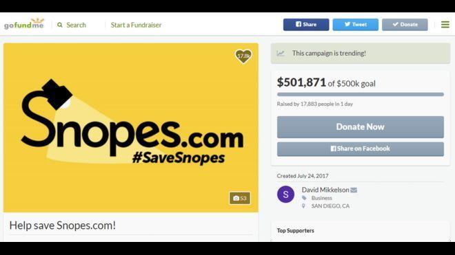 Snopes.com Logo - Fact-checking site gets lifeline after donation drive - BBC News