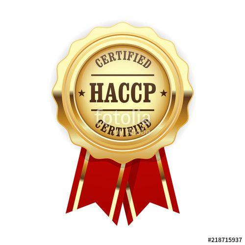 HACCP Logo - HACCP certified site sign standard golden rosette Stock