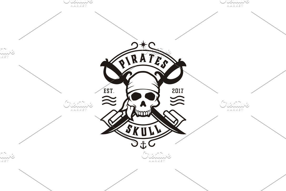 Pirate Logo - Skull & Crossing Swords, Pirate Logo