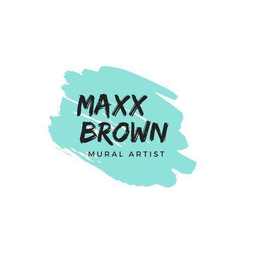 Brown White Logo - White with Aqua Brush Stroke Personal Logo - Templates by Canva