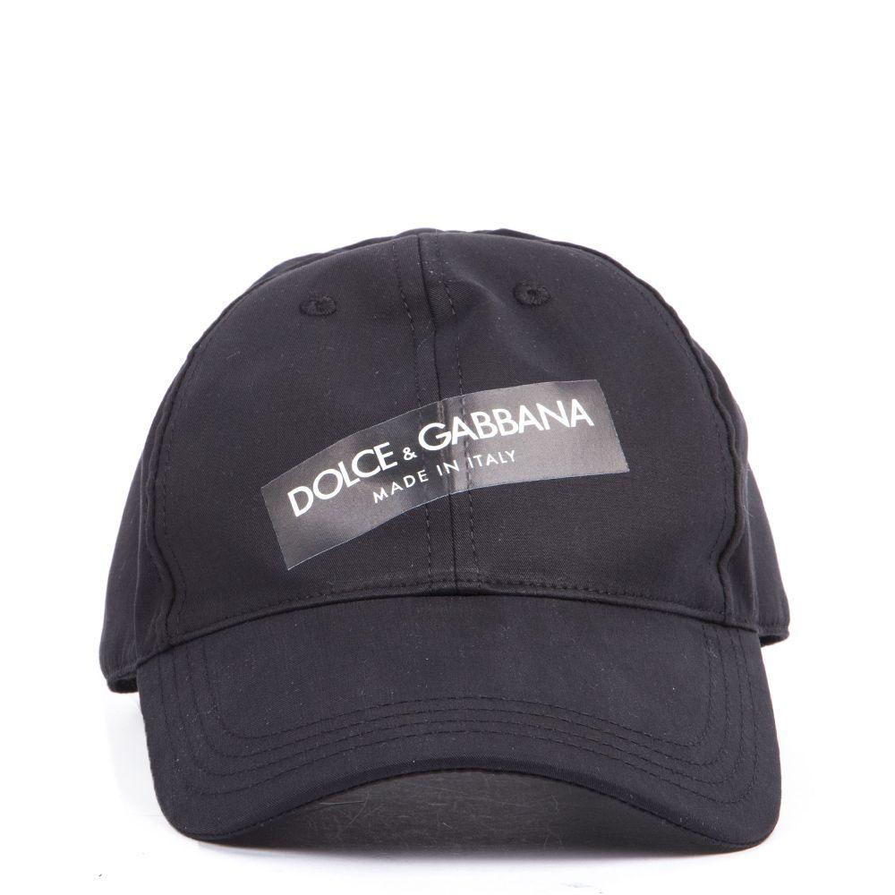Dolce Logo - BLACK COTTON BASEBALL CAP WITH LOGO PATCH FW 2019