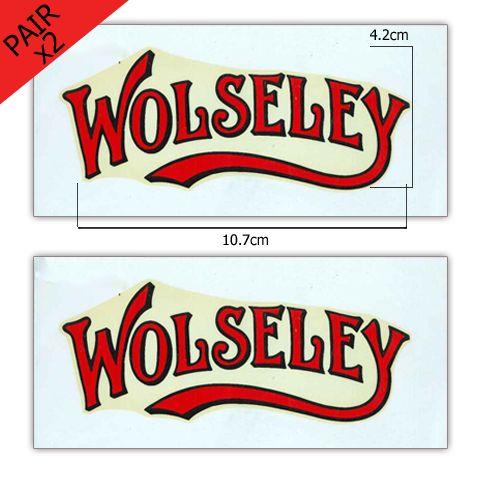 Wolseley Logo - Stationary Engine Transfer - Wolseley (x2 - a pair)