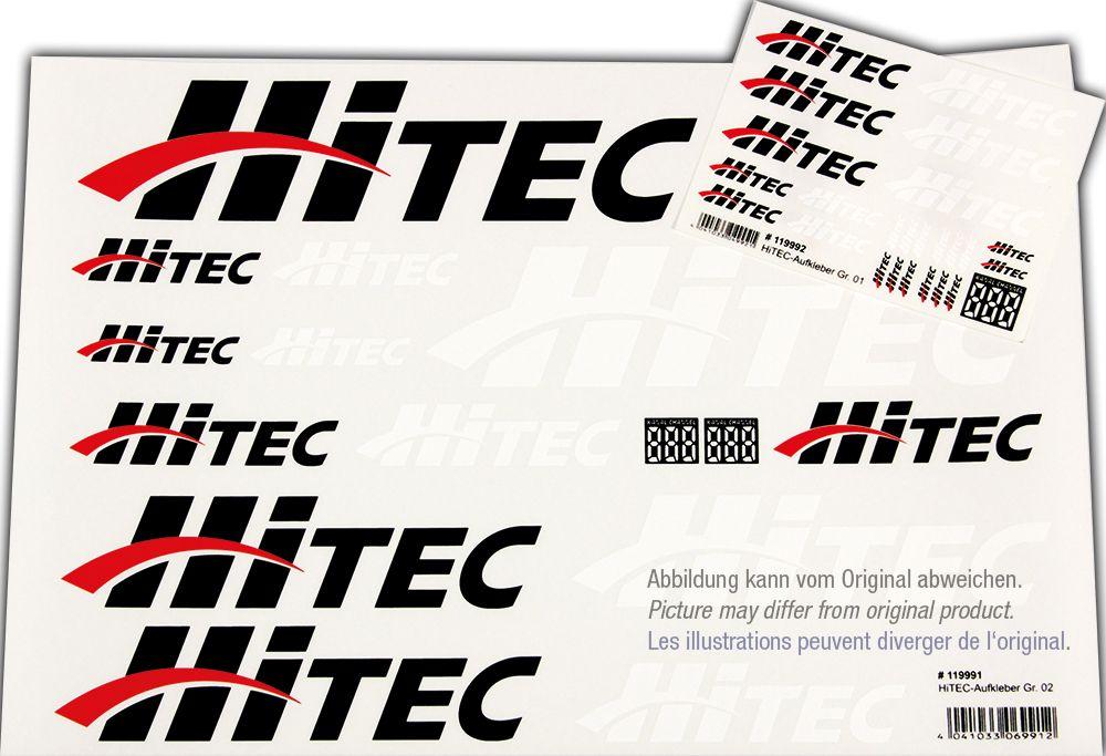 Hitec Logo - Aufkleberset HiTEC Logo schwarz/weiß/rot 100x35cm