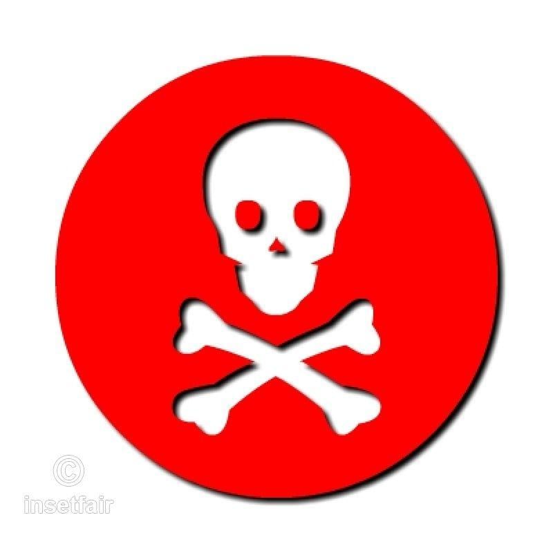 Danger Logo - Skull and bones danger logo in red circle