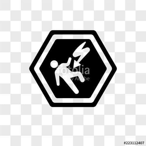 Danger Logo - Electrocutation Danger vector icon isolated on transparent