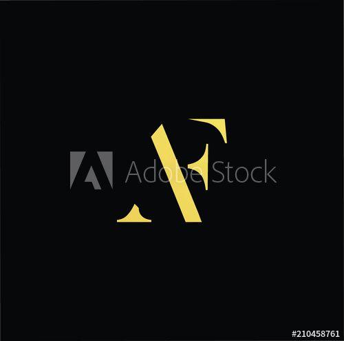 FA Logo - Initial Gold letter AF FA Logo Design with black Background Vector ...