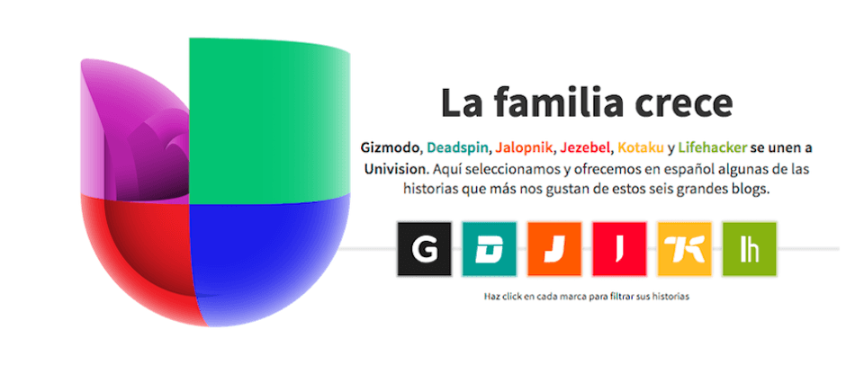 Univision.com Logo - Univision Rebrands Gawker Media As Gizmodo Media Group; Starts