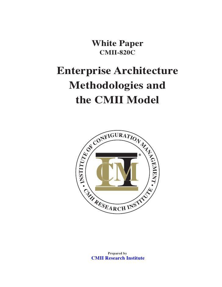 Cmii Logo - Enterprise Architecture Methodologies and the CMII Model