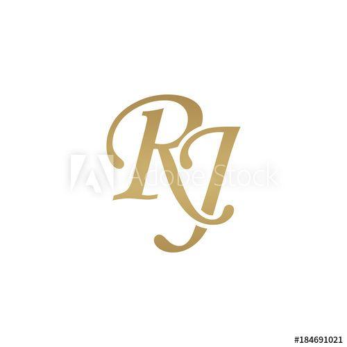RJ Logo - Initial letter RJ, overlapping elegant monogram logo, luxury golden