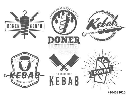 Doner Logo - Doner kebab logos. Vector kebab badges with traditional eastern