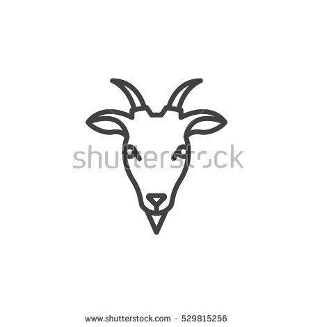 Goat Logo - Goat head line icon, outline vector sign, linear pictogram isolated ...
