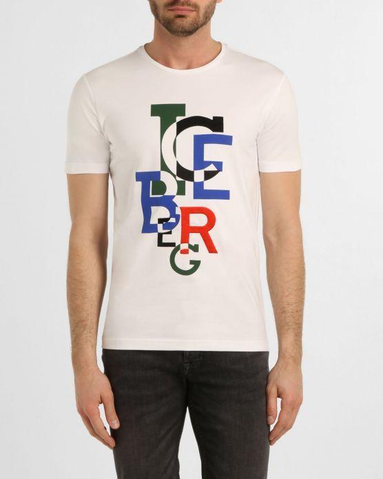 Deconstructed Logo - T Shirt With Deconstructed Logo Iceberg