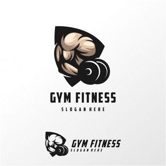 Muscle Logo - Muscle logo design vector illustration template Vector. Premium