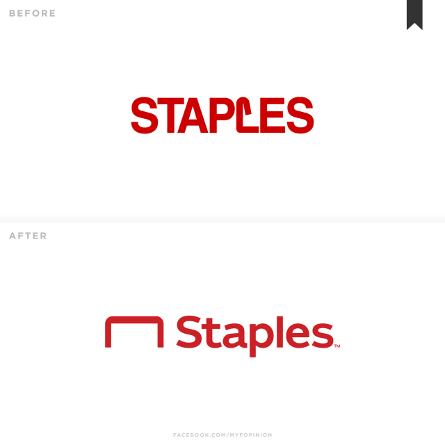 Stapes Logo - Staples Redesign – My F Opinion