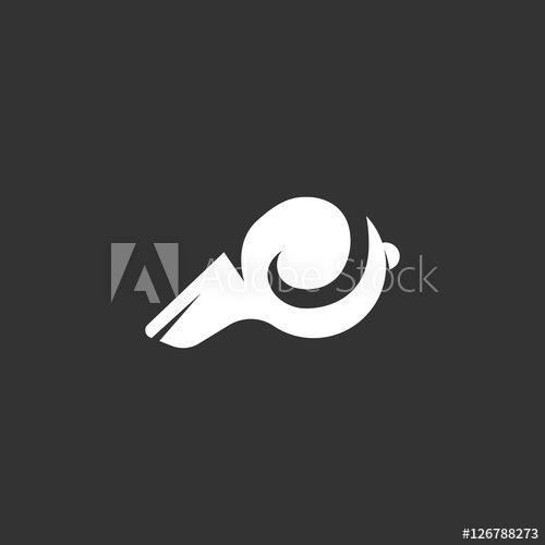 Whistle Logo - Whistle logo on black background. Vector icon this stock