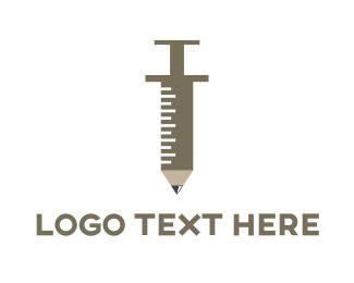 Syringe Logo - Pencil Syringe Logo