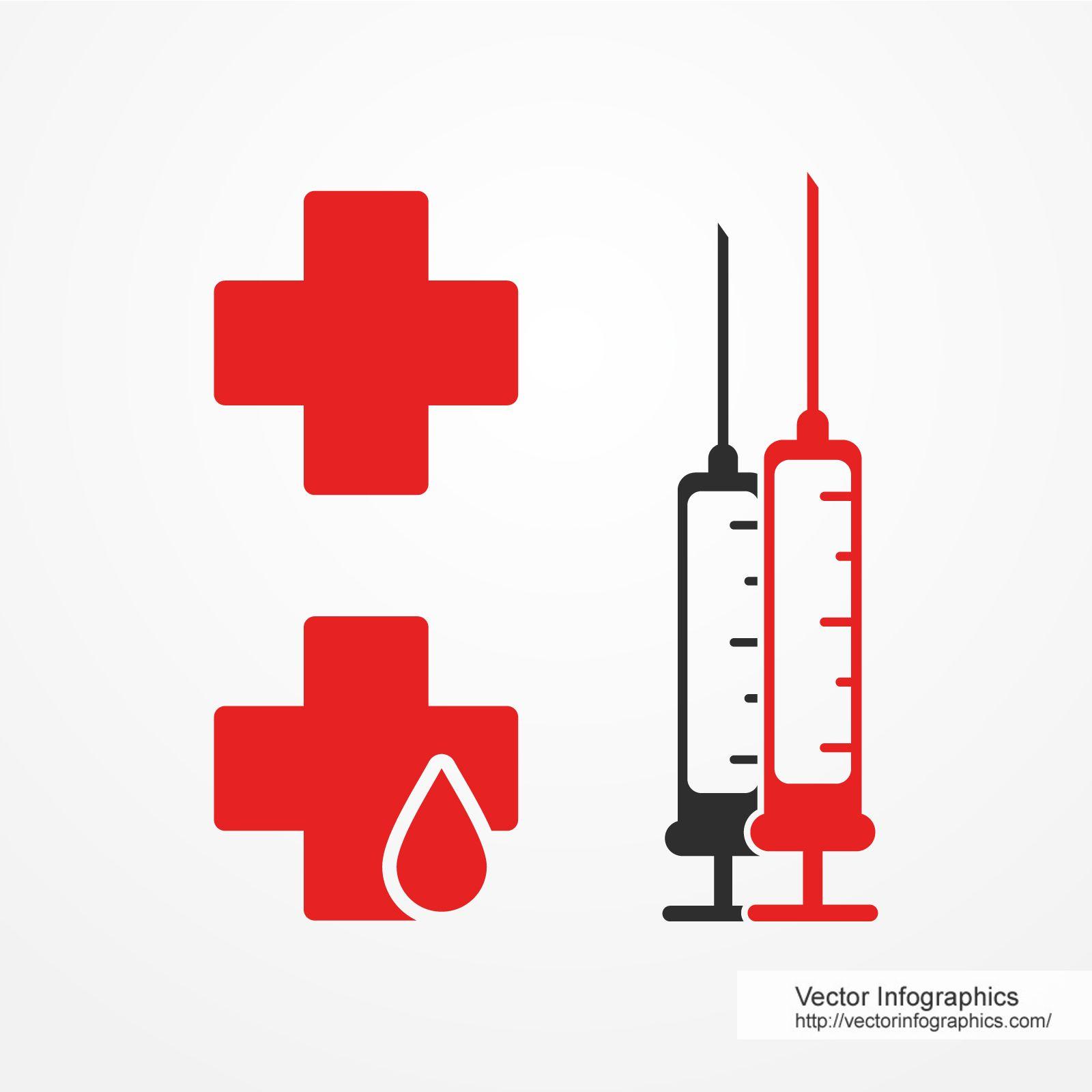 Syringe Logo - Red cross logo and syringe Free Download Vector Image #73 ...