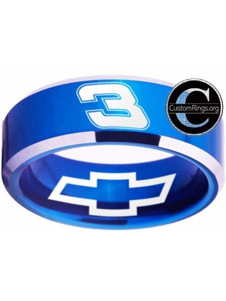 Earnhardt Logo - Dale Earnhardt Sr Logo Ring Chevrolet Intimidator blue and silver