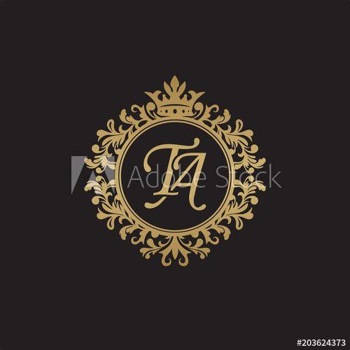 Ta Logo - Initial letter TA, overlapping monogram logo, decorative ornament ...