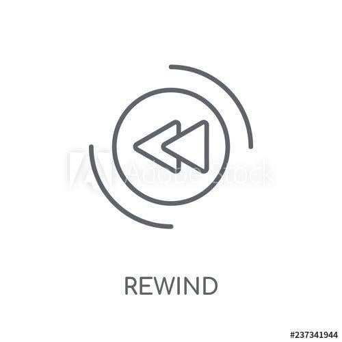 Rewind Logo - Rewind linear icon. Modern outline Rewind logo concept on white