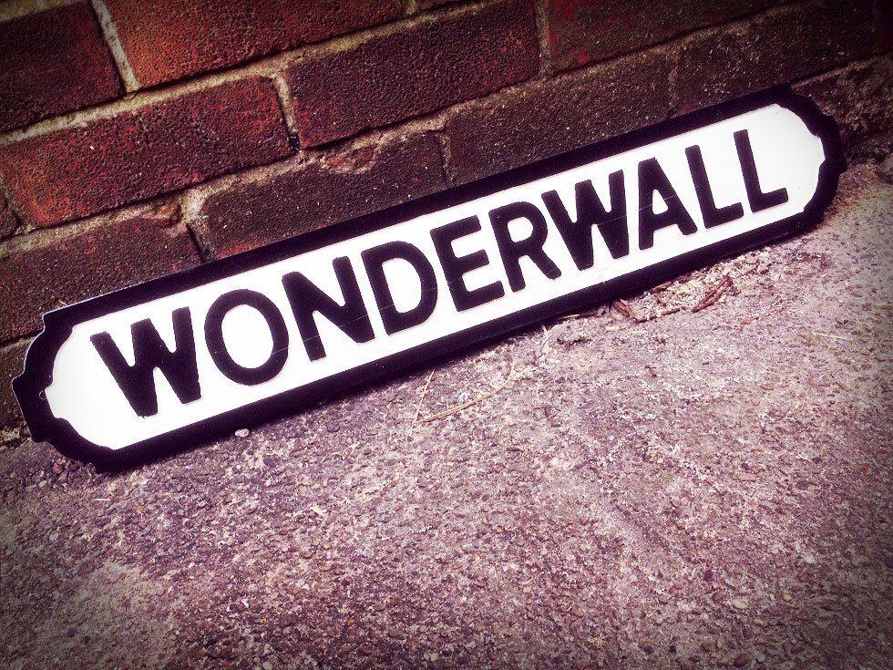Wonderwall Logo - Oasis Inspired Wonderwall Faux Cast Iron Street Sign