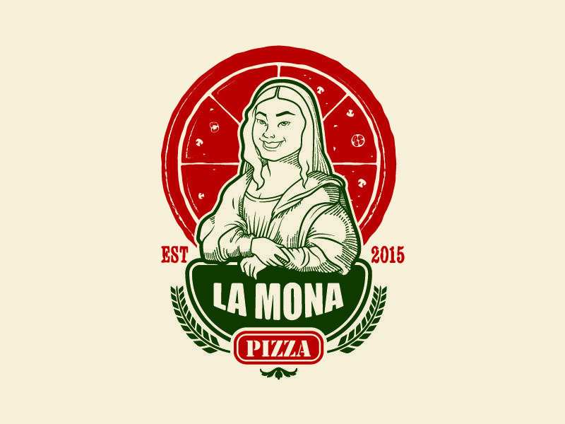 Mona Logo - Logo La Mona Pizza 07 by Mooral on Dribbble