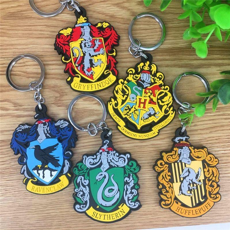 Slytherin Logo - US $1.39 29% OFF|Harri Potter Hogwarts Gryffindor Hufflepuff Ravenclaw  Slytherin Logo Metal Keychains/Necklace Pendant Harri Potter Kids Toy  Gift-in ...
