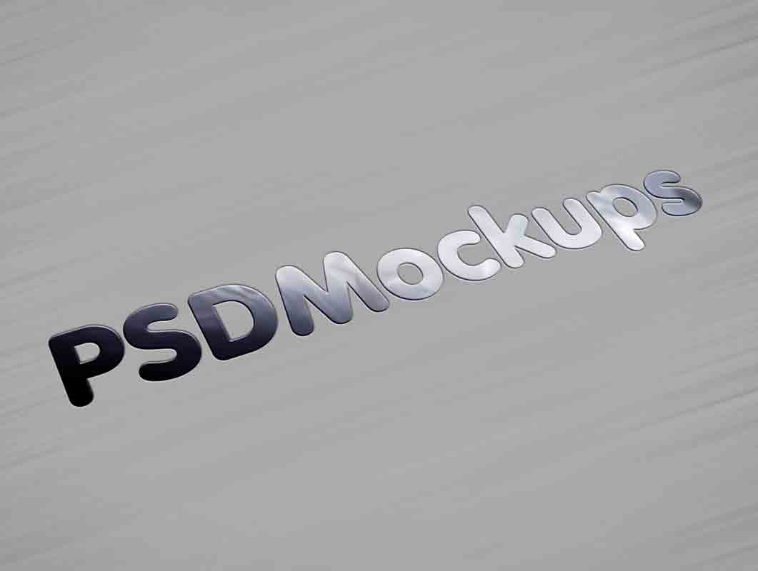 Glossy Logo - Brushed Metallic & Glossy Logo PSD Mockup - PSD Mockups