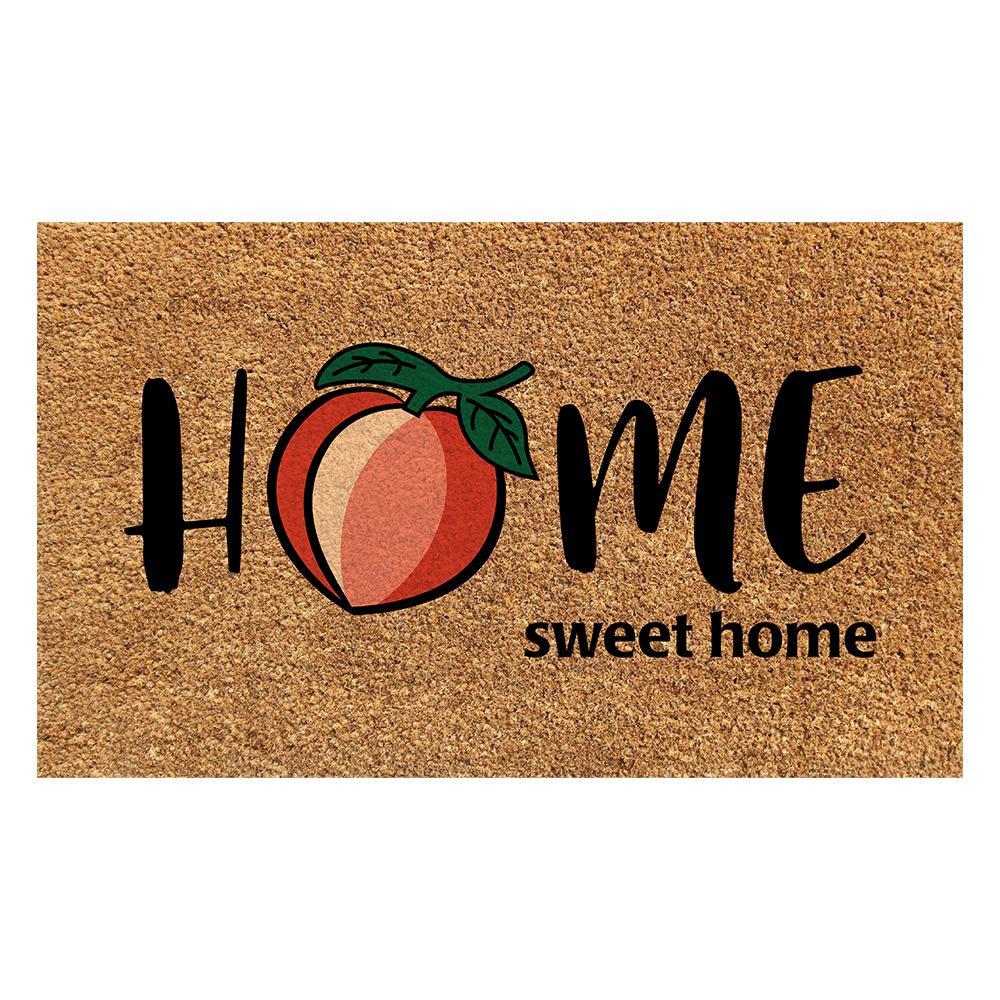 TrafficMaster Logo - TrafficMASTER Printed Peach Home Sweet Home 18 in. x 30 in. Vinyl Backed  Natural Coir Door Mat