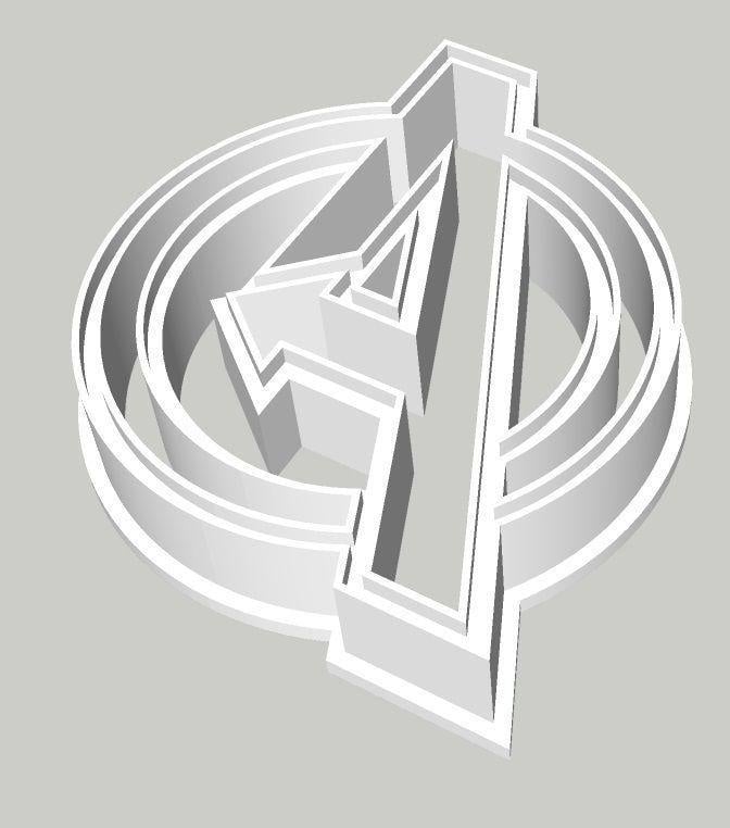 Cutter Logo - Avengers Logo Cookie Fondant CutterD Print Model